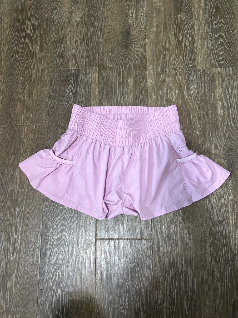 Free people Women's Pink Elastic Waist Ruffle Shorts
